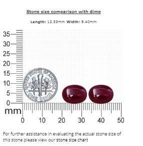 Ruby Cabochon Matched Pair GIA Certified Untreated  14.33 cttw.
