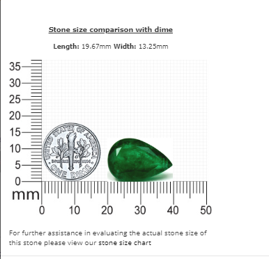Emerald  Pear GIA Certified 12.51 cts.