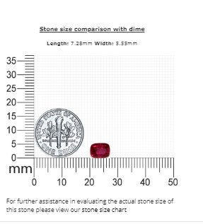Ruby  Cushion GIA  Certified Untreated 1.51 cts.