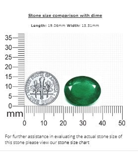 Green Emerald Oval GIA Certified 16.82 cts.