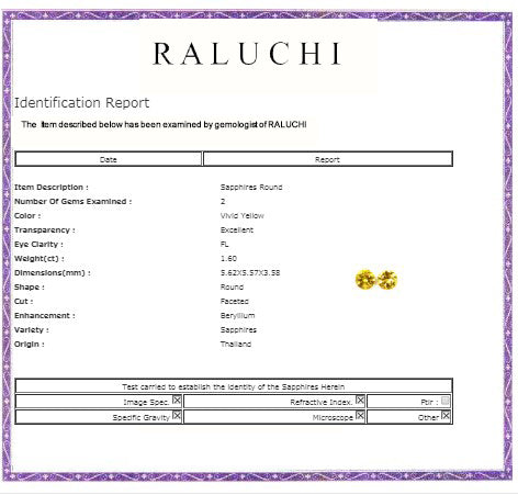 Yellow Sapphire Round Matched Pair 1.59cttw.