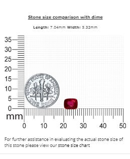 Ruby Cushion GIA Certified Untreated  1.62 cts.