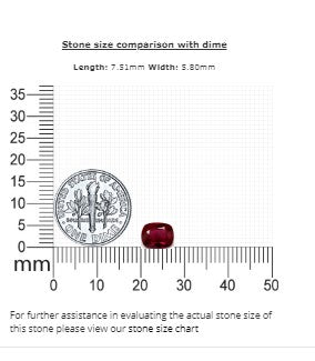 Ruby Cushion GIA Certified Untreated  1.49 cts.