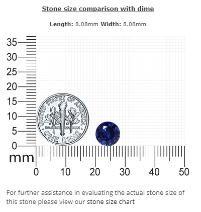 BLUE SAPPHIRE GIA Certified Untreated 2.79 cts. Round