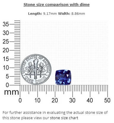 BLUE SAPPHIRE  GIA Certified 4.15 cts. Cushion