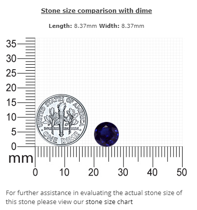 BLUE SAPPHIRE GIA Certified 3.11 cts. Round