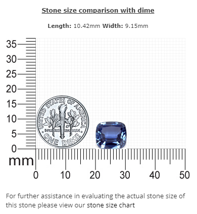 BLUE SAPPHIRE GIA Certified Untreated  4.12 cts. Cushion