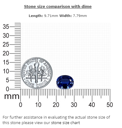 BLUE SAPPHIRE GIA Certified Untreated  3.07 cts. Oval