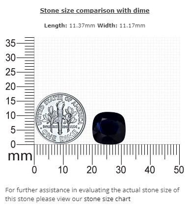 BLUE SAPPHIRE GIA Certified Untreated 8.05 cts. Cushion