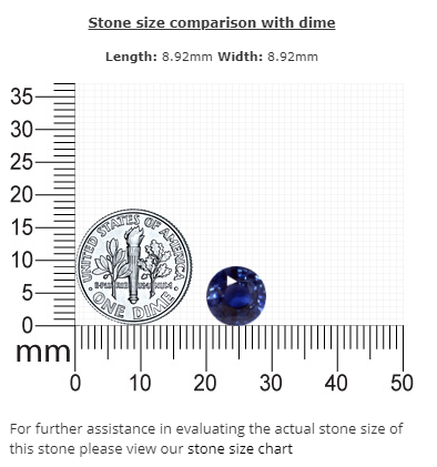 BLUE SAPPHIRE GIA Certified Untreated 3.70 cts. Round