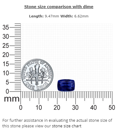 BLUE SAPPHIRE GIA  Certified 4.00 cts. Cushion