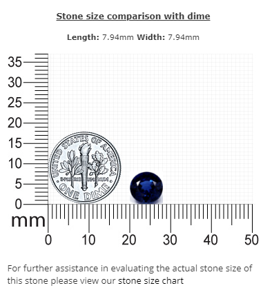 BLUE SAPPHIRE GIA Certified Untreated 2.60 cts. Round