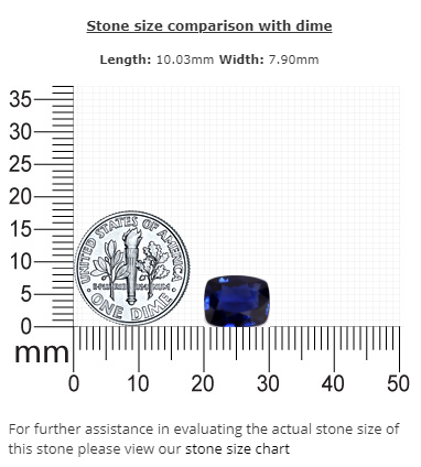 BLUE SAPPHIRE GIA  Certified Untreated 3.09 cts. Cushion
