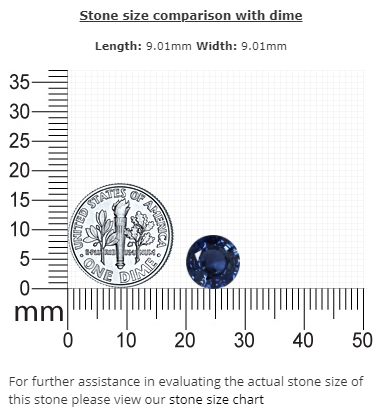 BLUE SAPPHIRE AGL Certified Untreated 3.30 cts. Round