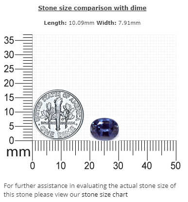 BLUE SAPPHIRE AGL Certified Untreated 3.54 cts. Oval