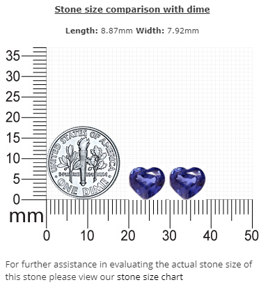 BLUE SAPPHIRE  6.14 cttw. Heart Matched Pair