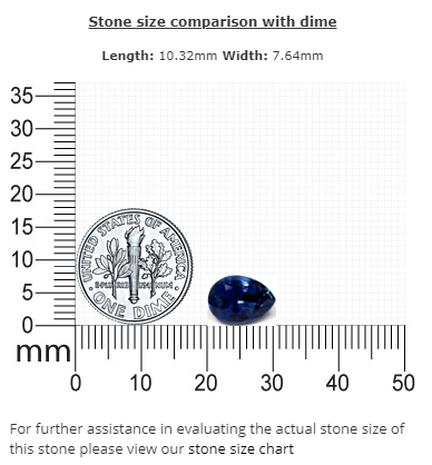BLUE SAPPHIRE GIA Certified  Untreated 3.25 cts. Pear