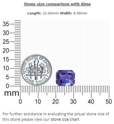 BLUE SAPPHIRE GIA  Certified 5.69 cts. Emerald Cut