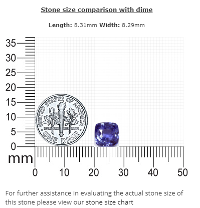BLUE SAPPHIRE GIA Certified Untreated 3.78 cts. Cushion