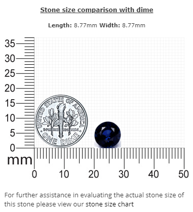 BLUE SAPPHIRE GIA Certified Untreated  3.43 cts. Round