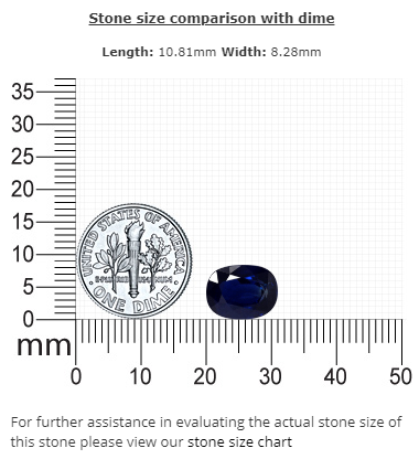 BLUE SAPPHIRE  GIA Certified Untreated  5.47 cts. Oval