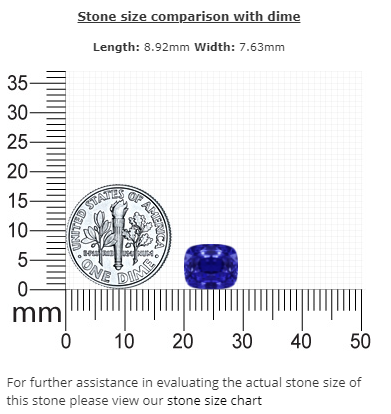 BLUE SAPPHIRE GIA Certified Untreated 3.90 cts. Cushion