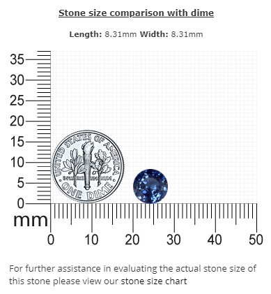 BLUE SAPPHIRE UGL Certified  Untreated   2.82 cts. Round