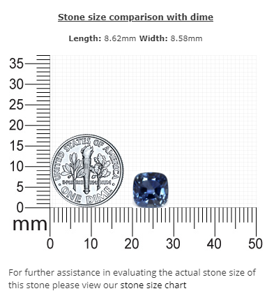 BLUE SAPPHIRE AGL Certified Untreated 3.82 cts. Cushion