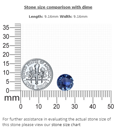 BLUE SAPPHIRE AGL Certified Untreated  3.42 cts. Round