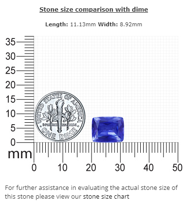 BLUE SAPPHIRE GIA Certified 4.09 cts. Cushion