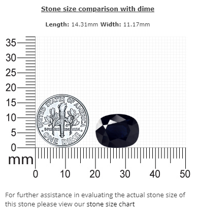 BLUE  SAPPHIRE Oval AGL Certified 10.21 cts.