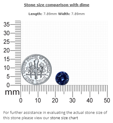 BLUE  SAPPHIRE Round AGL Certified Untreated 2.26 cts.