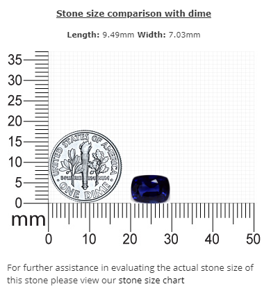 BLUE  SAPPHIRE Cushion GIA Certified 3.37 cts.
