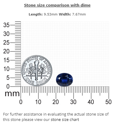 BLUE  SAPPHIRE Oval GIA Certified Untreated 2.82 cts.
