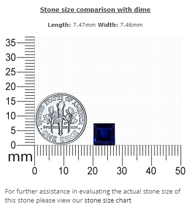 BLUE  SAPPHIRE Square GIA Certified 2.80 cts.