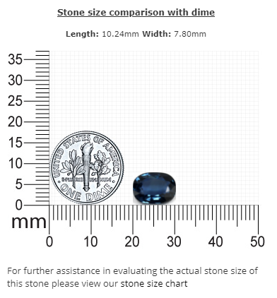 BLUE  SAPPHIRE Cushion AGL Certified Untreated 3.55 cts.