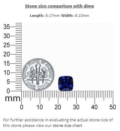 BLUE SAPPHIRE Cushion GIA Certified 3.00 cts.