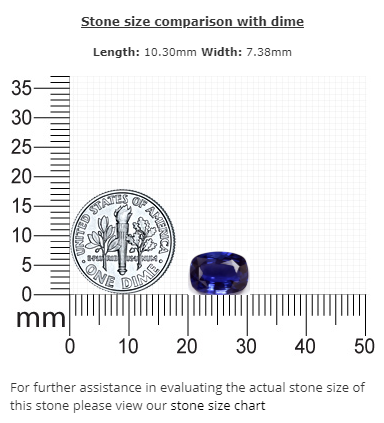 BLUE SAPPHIRE Cushion GIA Certified 3.32 cts.