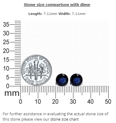 BLUE  SAPPHIRE Round Matched Pair 3.36 cttw.