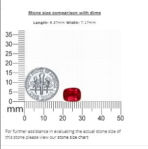 Ruby Cushion GIA Certified Untreated 3.00  cts.