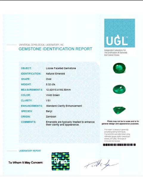 Copy of 5.32 cts.   Emerald Oval GIA Certified
