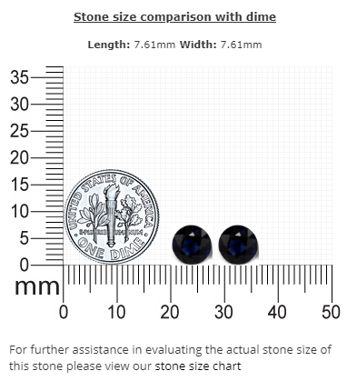 BLUE  SAPPHIRE Round Matched Pair 3.81 cttw.