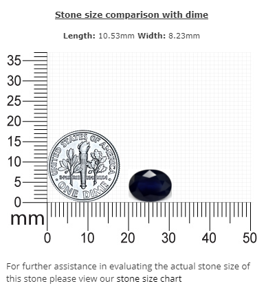 BLUE  SAPPHIRE Oval  3.54 cts.