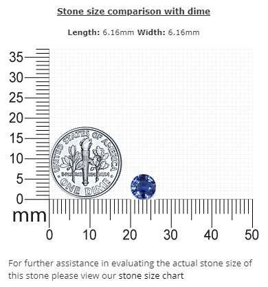 BLUE  SAPPHIRE Round GIA Certified Untreated 1.05 cts.
