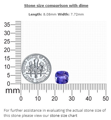 BLUE  SAPPHIRE Cushion 2.11 cts.