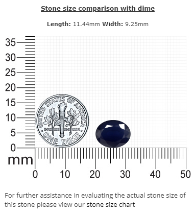 BLUE  SAPPHIRE Oval 4.39 cts.