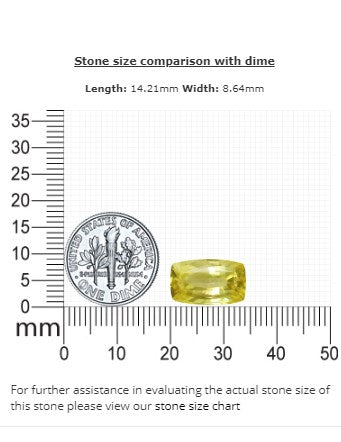 Yellow Sapphire Cushion  GIA Certified 7.87cts.