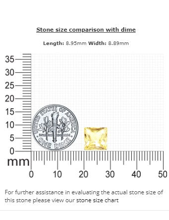 Yellow Sapphire Square  GIA Certified Untreated 4.19cts.