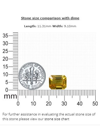 Yellow Sapphire Emerald Cut 7.14 cts.