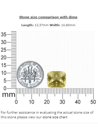Yellow Sapphire Cushion GIA Certified Untreated 11.83 cts.